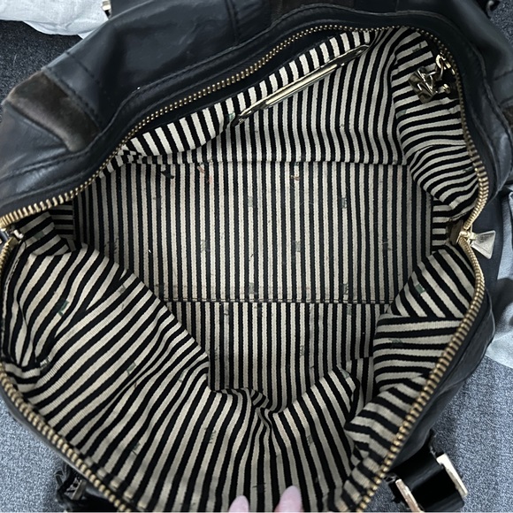 Black Leather and velvet duffle purse LAMB L.A.M.B. Gwen stefani - Picture 4 of 7